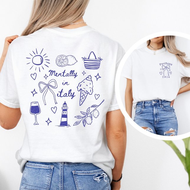 Camiseta Mentally in Italy Coquette Bow Custom Destination (Subido por el creador)