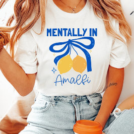 Camiseta Mentalmente en Amalfi Italia Limón Coqueta Azul