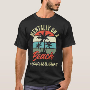 Camiseta Mentalmente En Una Playa En Honolulu Familiar Vaca