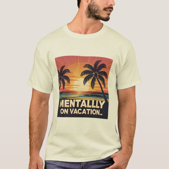 Camiseta Mentalmente en vacaciones Retro Tee de verano (Anverso)