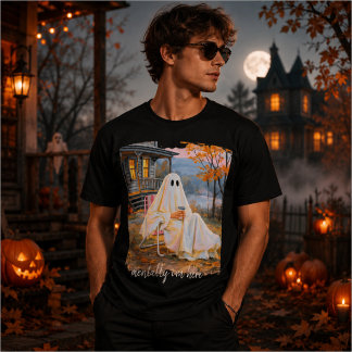 Camiseta Mentalmente estoy aquí, divertido fantasma de otoñ