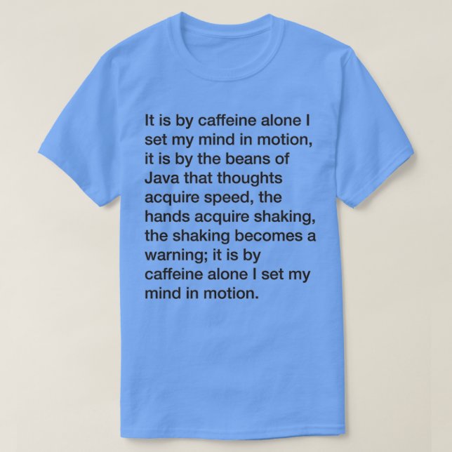 Camiseta Mentat caffeine credo grande (Diseño del anverso)