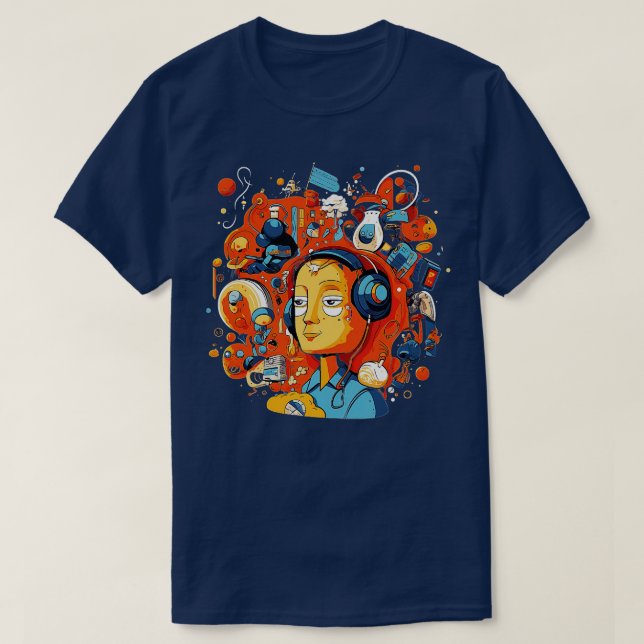 Camiseta Mente digital Un Ilustracion vibrante y lúdico de (Diseño del anverso)