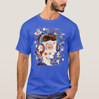 Camiseta Mente digital Un Ilustracion vibrante y lúdico de