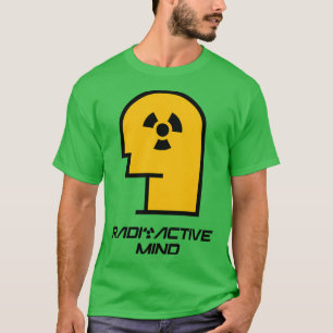 Camiseta Mente radiactiva con forma de cabeza en color amar