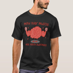 Camiseta Mente Sobre Músculo Cerebro Fuerte