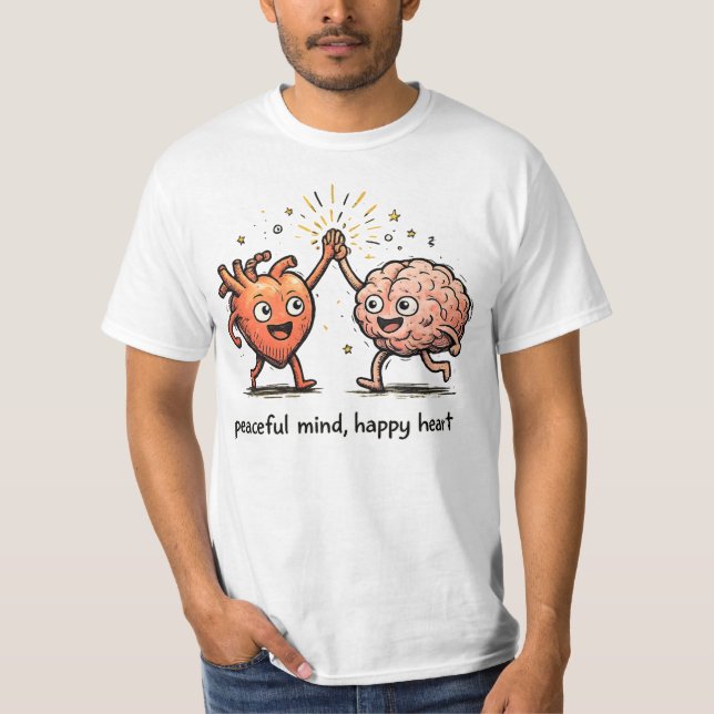 Camiseta Mente Tranquila Corazón Feliz (Anverso)