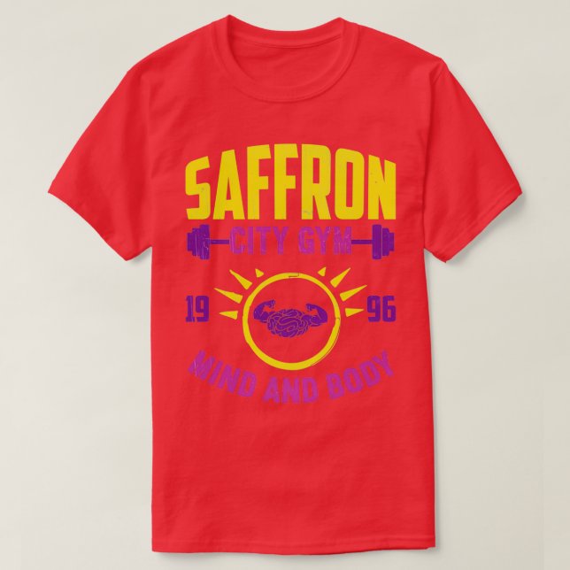 Camiseta Mente Y Cuerpo Del Gimnasio De La Ciudad De Saffro (Diseño del anverso)