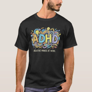 Camiseta Mentes Creativas con TDAH en Acción Cerebro Colori