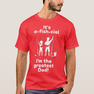 Camiseta Mentes Su padre más grande, pescando un pez