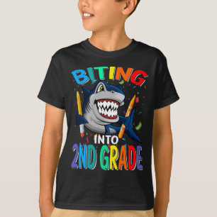 Camiseta Mentir al tiburón de 2º grado de vuelta a la camis