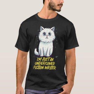 Camiseta Mentiras blancas divertidas Gato como Escritor de