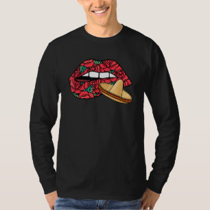 Camiseta Mentirosos labios Dia De Los Muertos Sombrero Da