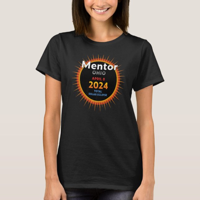 Camiseta Mentor Ohio OH Eclipse solar total 2024 2 Premiu (Anverso)