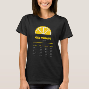 Camiseta Menú Bebidas Lemonade Hombres Mujeres Niños 1