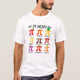 Camiseta Menú De Pi Frutas Tropicales Divertido Día De Pi P