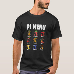 Camiseta Menú divertido de Pi para profesores de matemática