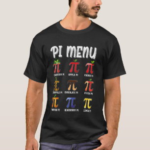Camiseta Menú Pi Divertido Pi 3.14 Profesor de Matemáticas