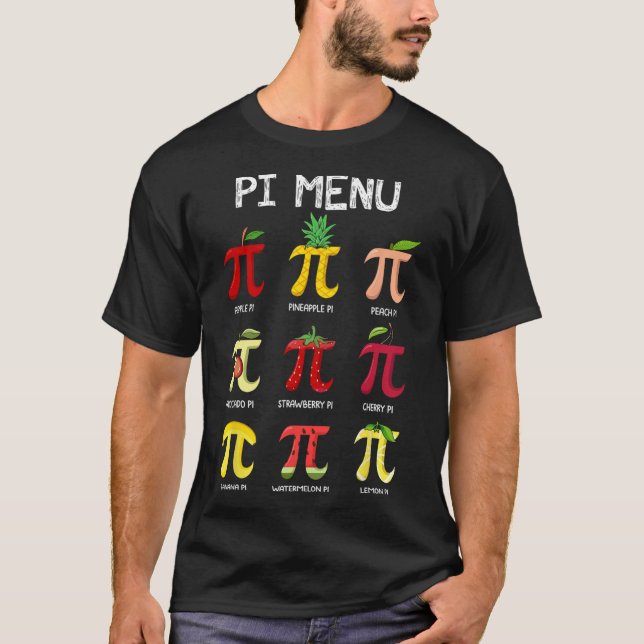 Camiseta Menú Pi Pie Math Day Matemáticas Maestra Maestra P (Anverso)