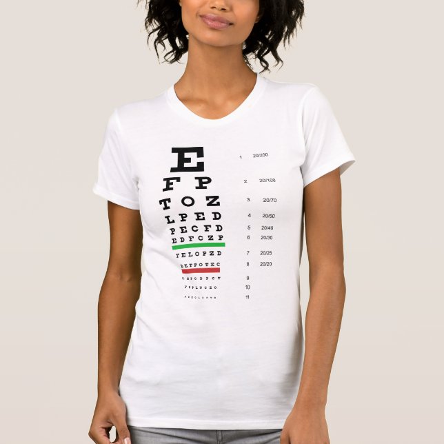 Camiseta menuda de las señoras de la carta de ojo (Anverso)