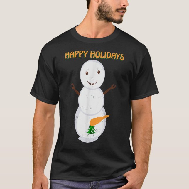 Camiseta Menudos Navidades feos y graciosos de Snowman  (Anverso)