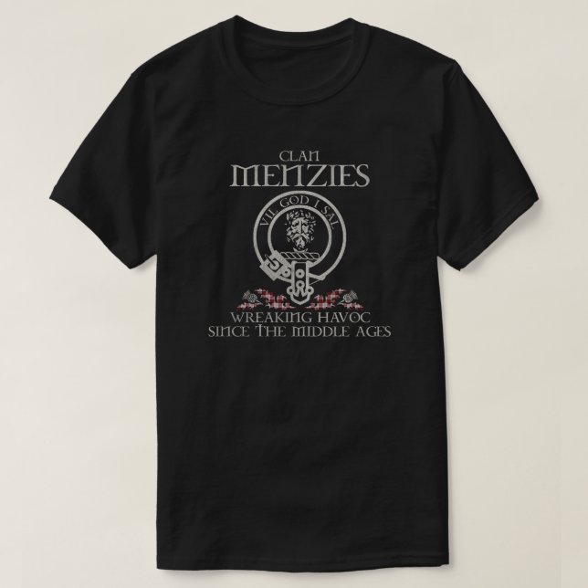 Camiseta Menzies Originaux Clan escudo Scottish apellido ta (Diseño del anverso)