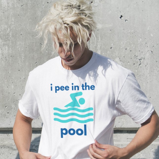 Camiseta meo en la piscina divertida natación para nadador (Subido por el creador)