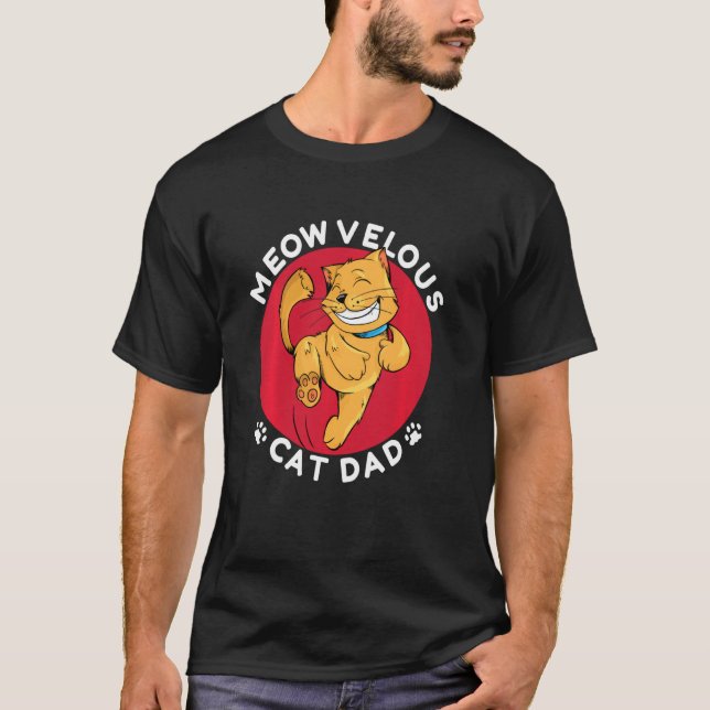 Camiseta Meow Ca Meowvelous Cat Dad (Anverso)