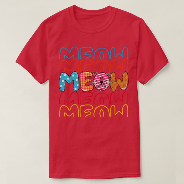 Camiseta Meow Cat Funny Cats Mamá Y Papá Gato  (Diseño del anverso)