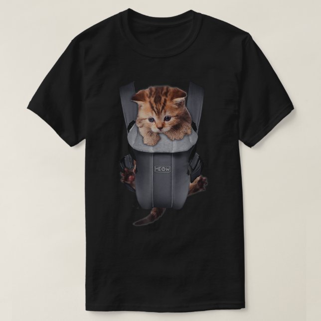 Camiseta Meow Cat Kitten Carrier T-Shirt (Diseño del anverso)