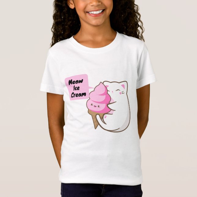 Camiseta Meow Cat Love Ice Cream (Anverso)