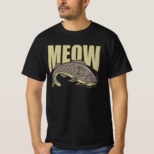 Camiseta Meow Catfish Funny Catfish Pescado Lover Retro (Anverso)