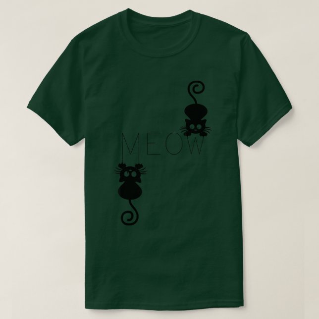 Camiseta Meow CatFunny Kitty Cat Mom and Cat Dad Meow (Diseño del anverso)