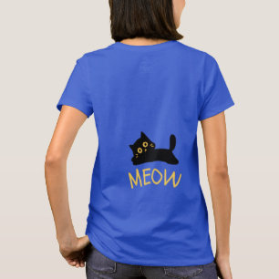 Camiseta MEOW de gato negro lindo para amantes de