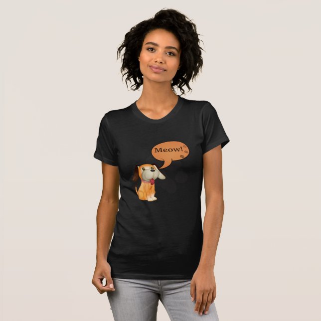CAMISETA MEOW DOG FUNNY (Anverso completo)