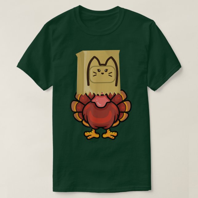 Camiseta Meow Fake Turkey cat costume funny pun thanksgivin (Diseño del anverso)