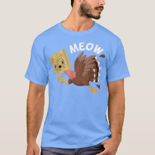Camiseta Meow Fake Turkey cat costume funny pun thanksgivin