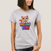Meow Fun - Cute Smiling Cat T-Shirt