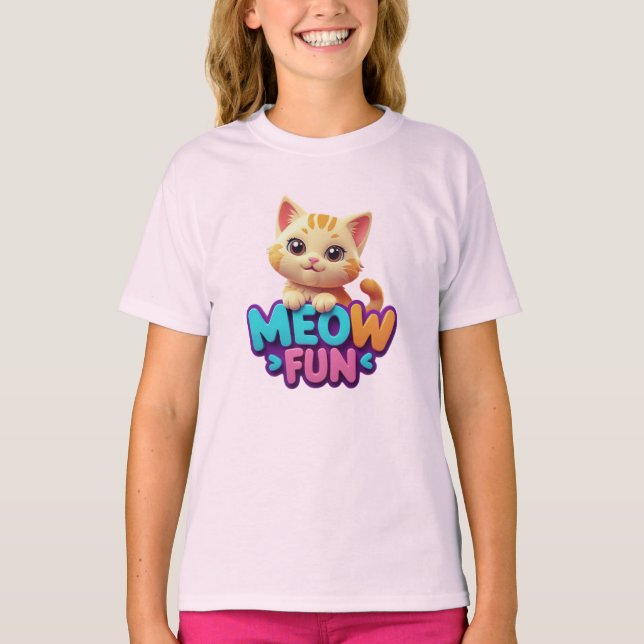 Camiseta Meow Fun - Sweet Look Cat T-Shirt (Anverso)