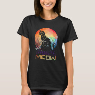 Camiseta Meow Futurista Fachado Gato Negro Propietario P