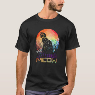 Camiseta Meow Futurista Mascota propietario de gatitos negr