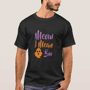 Camiseta Meow I Mean Boo-catoween-halloween divertido