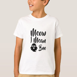 Camiseta Meow I Mean Boo-catoween-halloween divertido