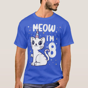 Camiseta Meow Im fiesta de gato de 8 días lindo 8 cumpleaño