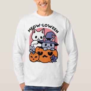 Camiseta Meow-Loween - Diseño de felinos Halloween