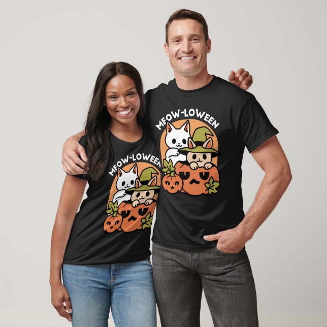 Camiseta Meow-Loween - Diseño festivo de gatos de Halloween (Unisexo)