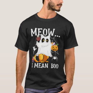 Camiseta Meow Me Refiero A Boo Cat Halloween