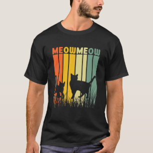 Camiseta Meow Meow Cat Daddy Retro Vintage, Cat Mom