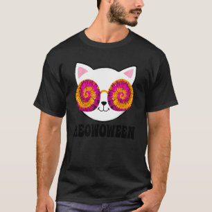 Camiseta Meow O Ween Tie Dye Halloween Espeluznante
