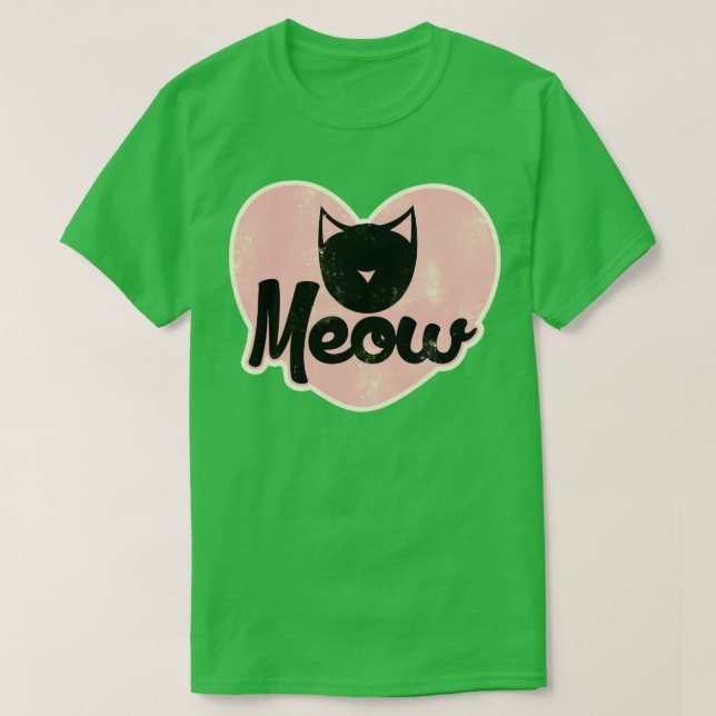 Camiseta Meow retro cat (Diseño del anverso)
